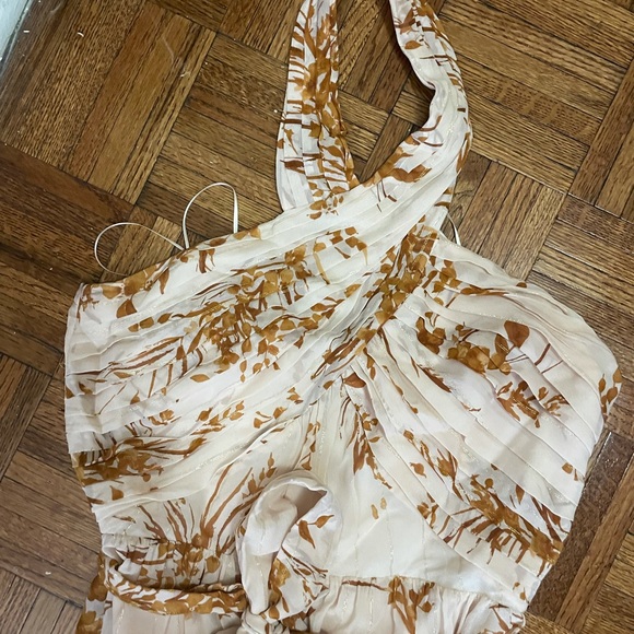 JOIE, Halter Floral Dress, White & Gold Yellow - Picture 2 of 5